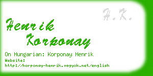 henrik korponay business card